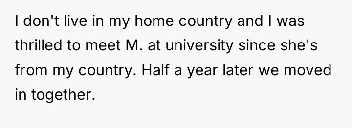 I don't live in my home country and I was...