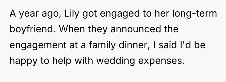 A year ago, Lily got engaged to her long-term boyfriend....