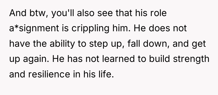 And btw, you'll also see that his role a*signment is...