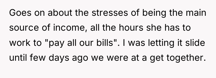 Goes on about the stresses of being the main source...
