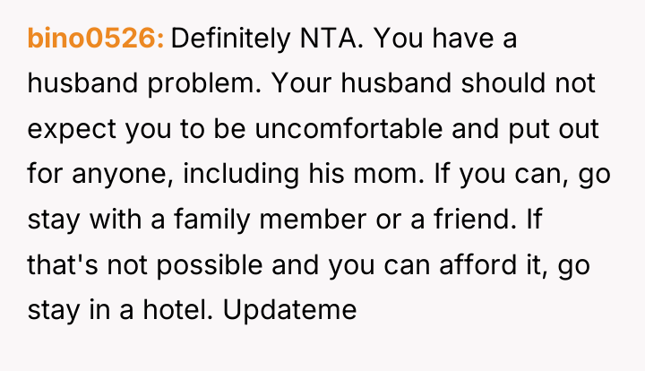 bino0526 Definitely NTA. You have a husband problem. Your husband...