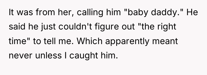 It was from her, calling him "baby daddy." He said...
