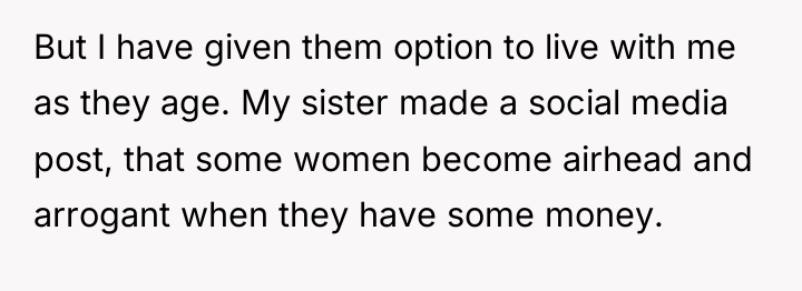 But I have given them option to live with me...
