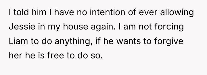 I told him I have no intention of ever allowing...