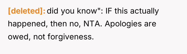 [deleted] did you know": IF this actually happened, then no,...