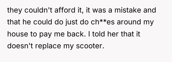 they couldn't afford it, it was a mistake and that...