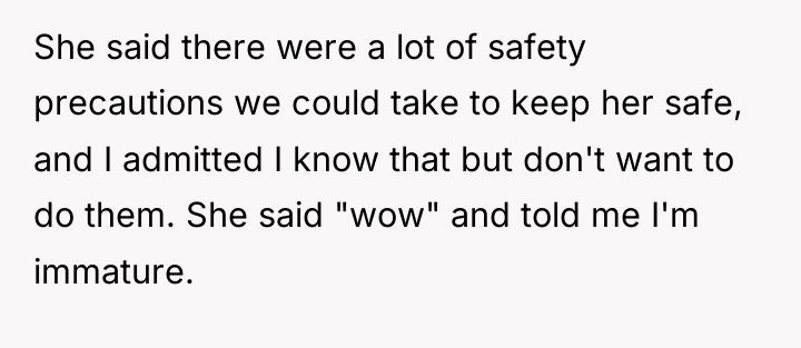 She said there were a lot of safety precautions we...