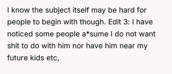I know the subject itself may be hard for people...