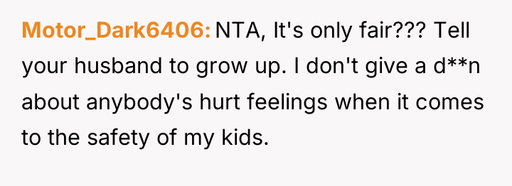 Motor_Dark6406 NTA, It's only fair??? Tell your husband to grow...