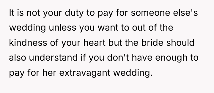 It is not your duty to pay for someone else's...