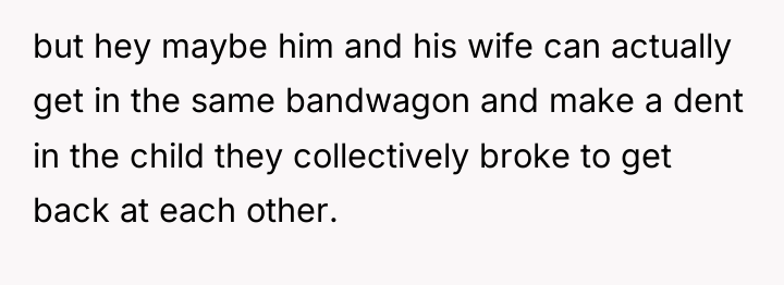 but hey maybe him and his wife can actually get...