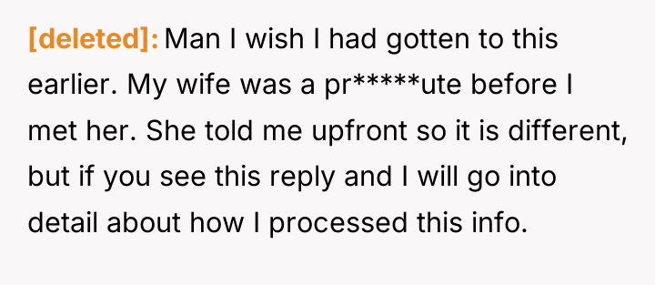 [deleted] Man I wish I had gotten to this earlier....