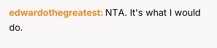 edwardothegreatest NTA. It's what I would do.