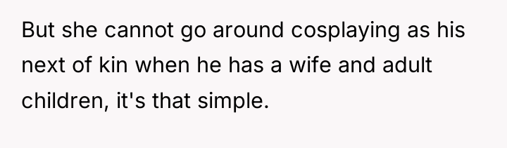 But she cannot go around cosplaying as his next of...