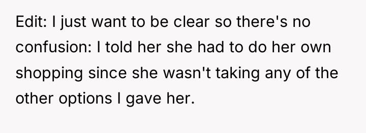 Edit: I just want to be clear so there's no...