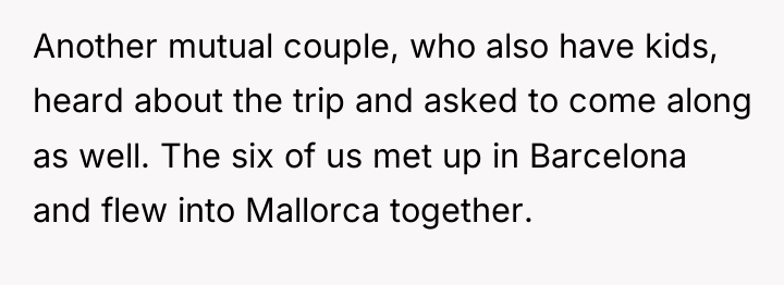 Another mutual couple, who also have kids, heard about the...