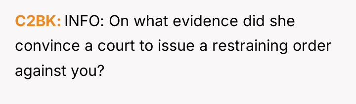 C2BK INFO: On what evidence did she convince a court...