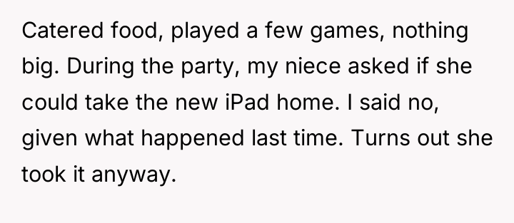 Catered food, played a few games, nothing big. During the...