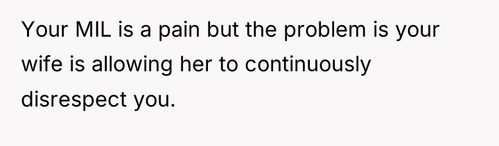 Your MIL is a pain but the problem is your...