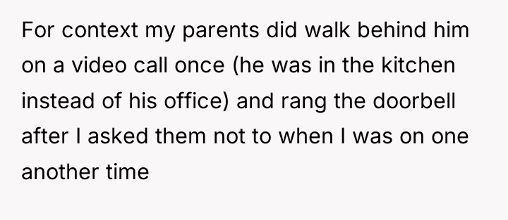 For context my parents did walk behind him on a...