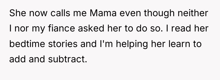 She now calls me Mama even though neither I nor...