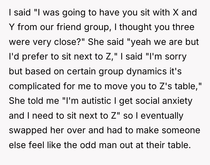 I said "I was going to have you sit with...