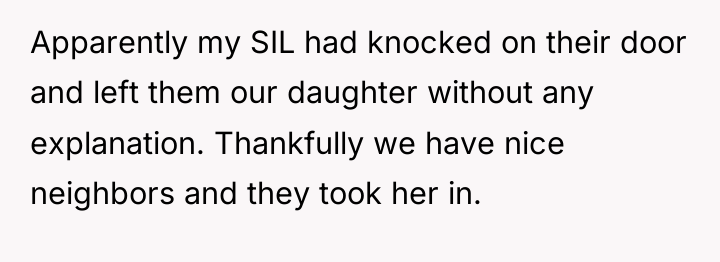 Apparently my SIL had knocked on their door and left...