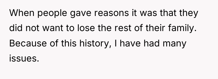 When people gave reasons it was that they did not...