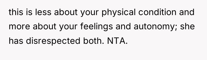 this is less about your physical condition and more about...