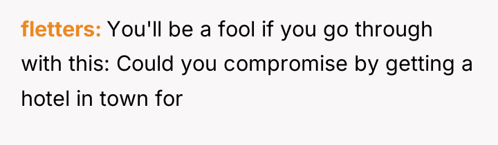 fletters You'll be a fool if you go through with...