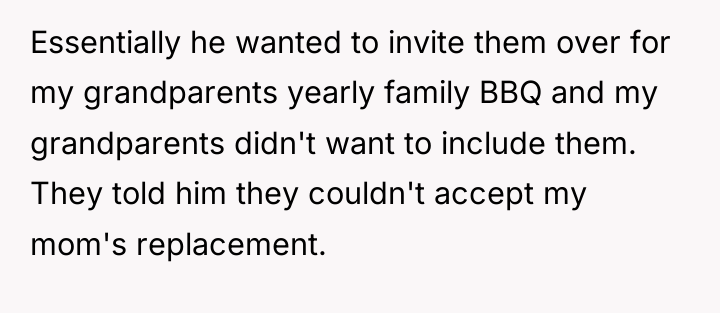 Essentially he wanted to invite them over for my grandparents...
