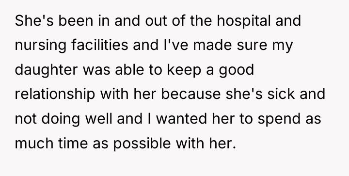 She's been in and out of the hospital and nursing...