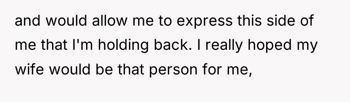 and would allow me to express this side of me...