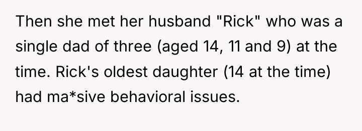 Then she met her husband "Rick" who was a single...