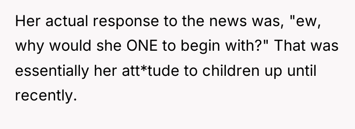 Her actual response to the news was, "ew, why would...