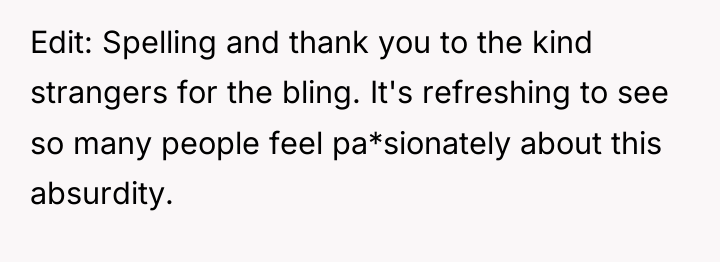 Edit: Spelling and thank you to the kind strangers for...