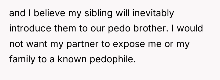 and I believe my sibling will inevitably introduce them to...