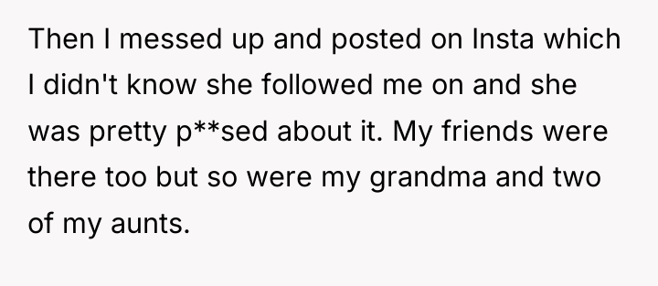 Then I messed up and posted on Insta which I...