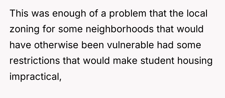 This was enough of a problem that the local zoning...