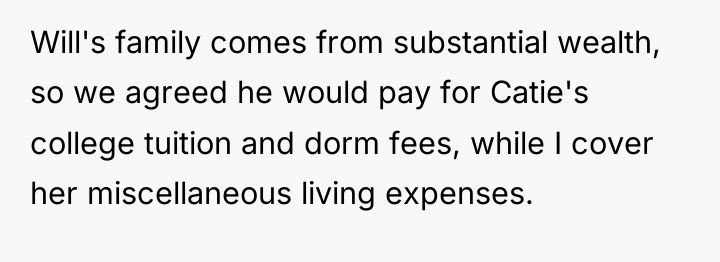 Will's family comes from substantial wealth, so we agreed he...