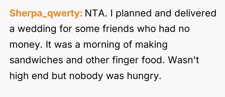 Sherpa_qwerty NTA. I planned and delivered a wedding for some...