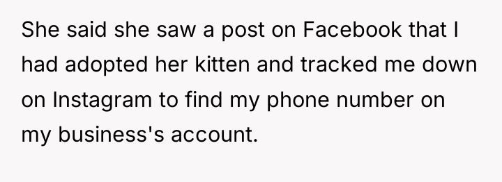 She said she saw a post on Facebook that I...