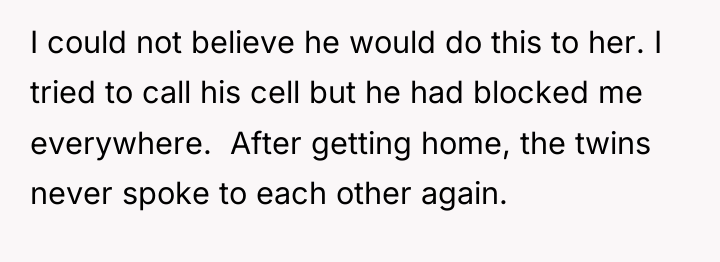 I could not believe he would do this to her....
