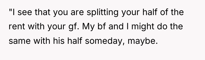 "I see that you are splitting your half of the...