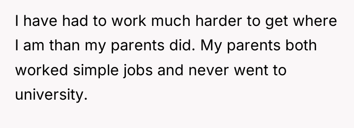 I have had to work much harder to get where...
