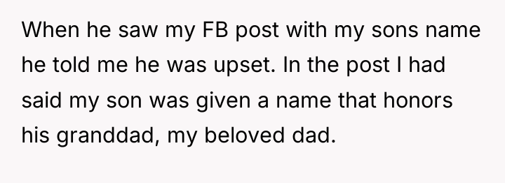 When he saw my FB post with my sons name...
