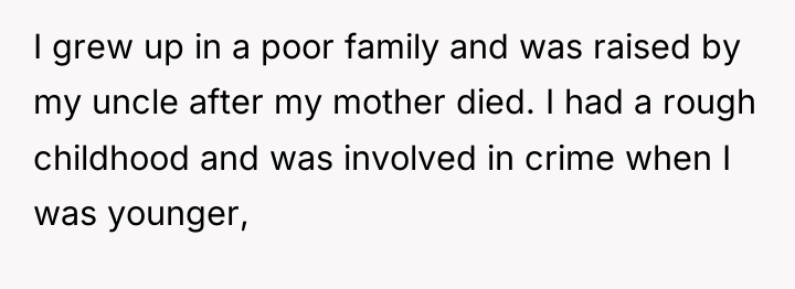 I grew up in a poor family and was raised...