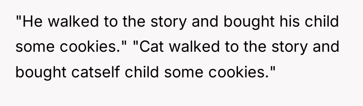"He walked to the story and bought his child some...