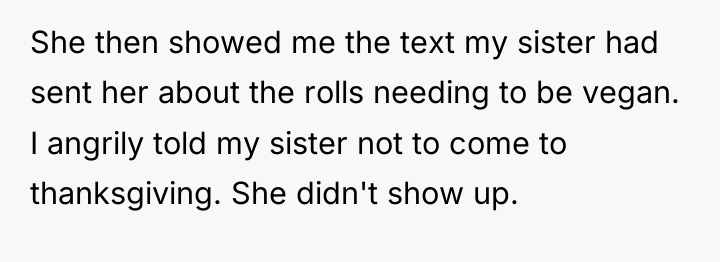 She then showed me the text my sister had sent...