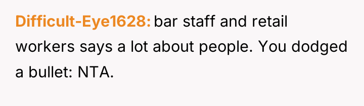 Difficult-Eye1628 bar staff and retail workers says a lot about...